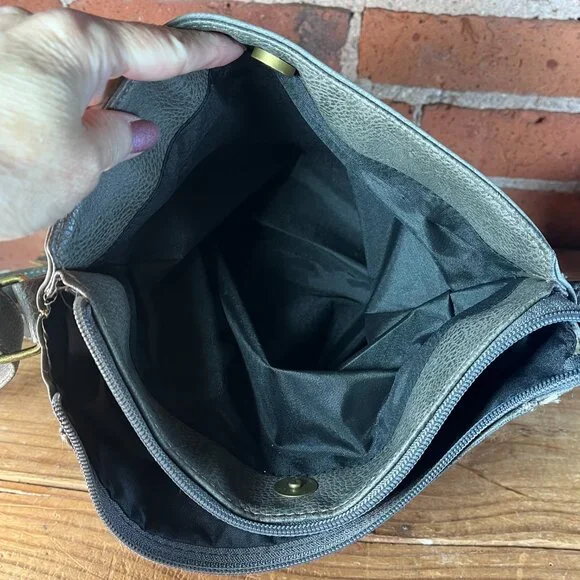 BOC Born Concept Gray Crossbody Shoulder Bag Braided Detail - Picture 6 of 9